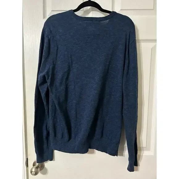 American Eagle navy crew neck cotton sweater athletic fit, size L - Picture 3 of 7
